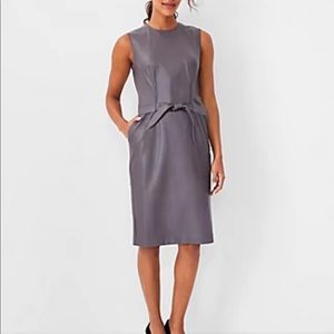 NWT. ANN TAYLOR FAUX LEATHER DRESS.